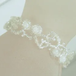 Bracelet M Rose Gold filled 14K - Arabesque Moonstone-Diaphanous white - Bracelet M Rose Gold filled 14K - Rose Gold filled 14K